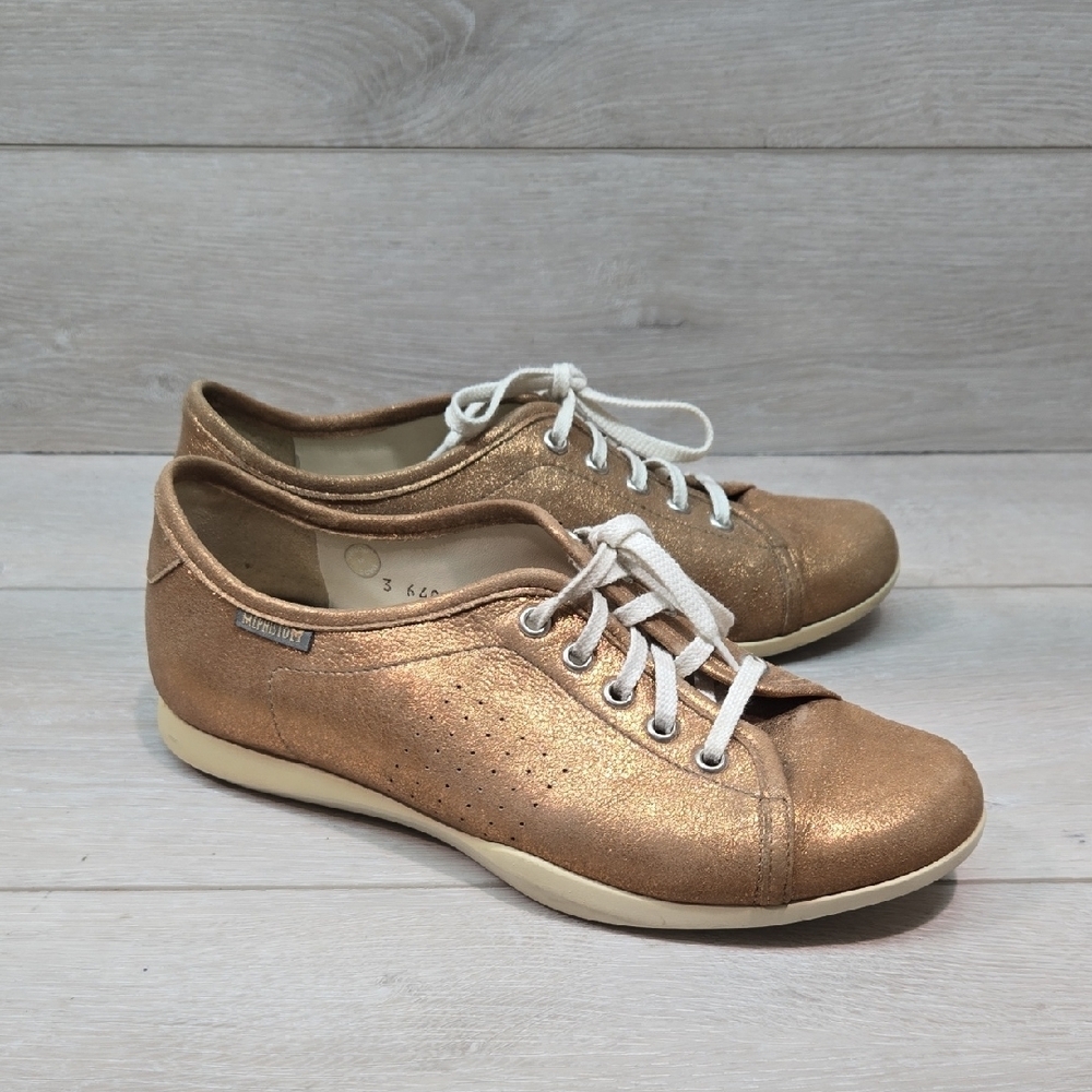 Mephisto Women's Metallic Leather Sneakers Air Jet Shoes Sz 8